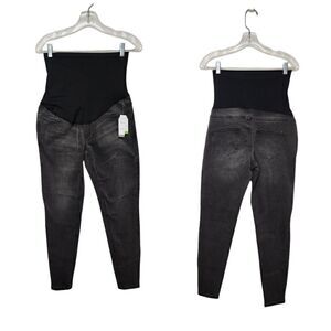 TIME AND TRU FULL PANEL MATERNITY SKINNY JEANS SIZE SMALL (4-6) Black